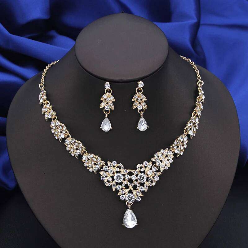 Fashion Choker Necklace for Women Bridal Jewelry Sets Party Prom Wedding Earrings Costume Accessories Z260313
