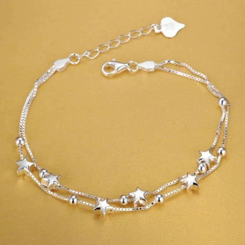 hot 925 sterling silver Chain stars Bracelets for women Charms fashion party Wedding Jewelry Holiday gifts Z260313