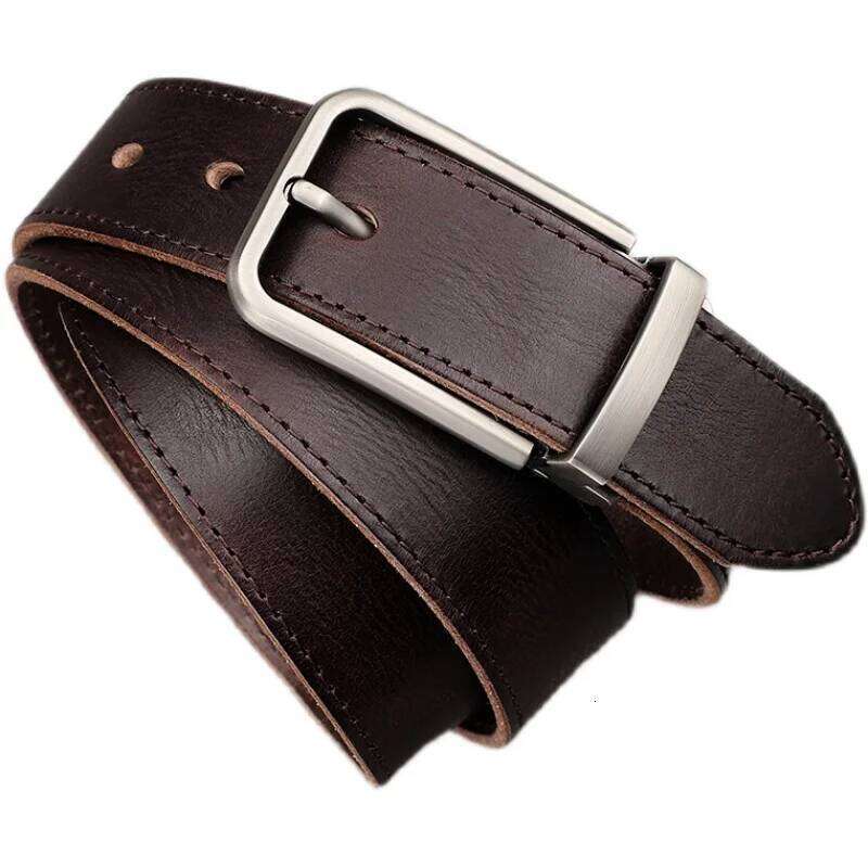 Belt leather needle buckle casual youth top layer handmade men's belt genuine cowhide Z260226