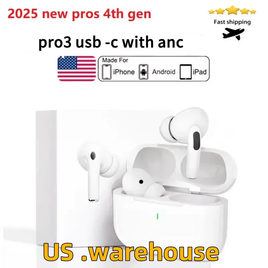 USA Stock Bluetooth Pro 4 ANC Pro 3 usb c earphones 4th gen Headphone Accessories Solid TPU Silicone Protective Earphone Cover Wireless Charging Shockproof Case