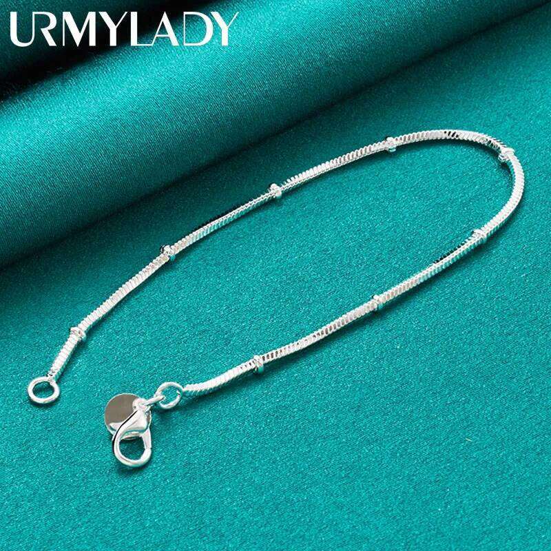 URMYLADY 925 Sterling Silver Snake Chain 20cm Bracelet For Women Men Wedding Charm Engagement Party Fashion Jewelry Z260313