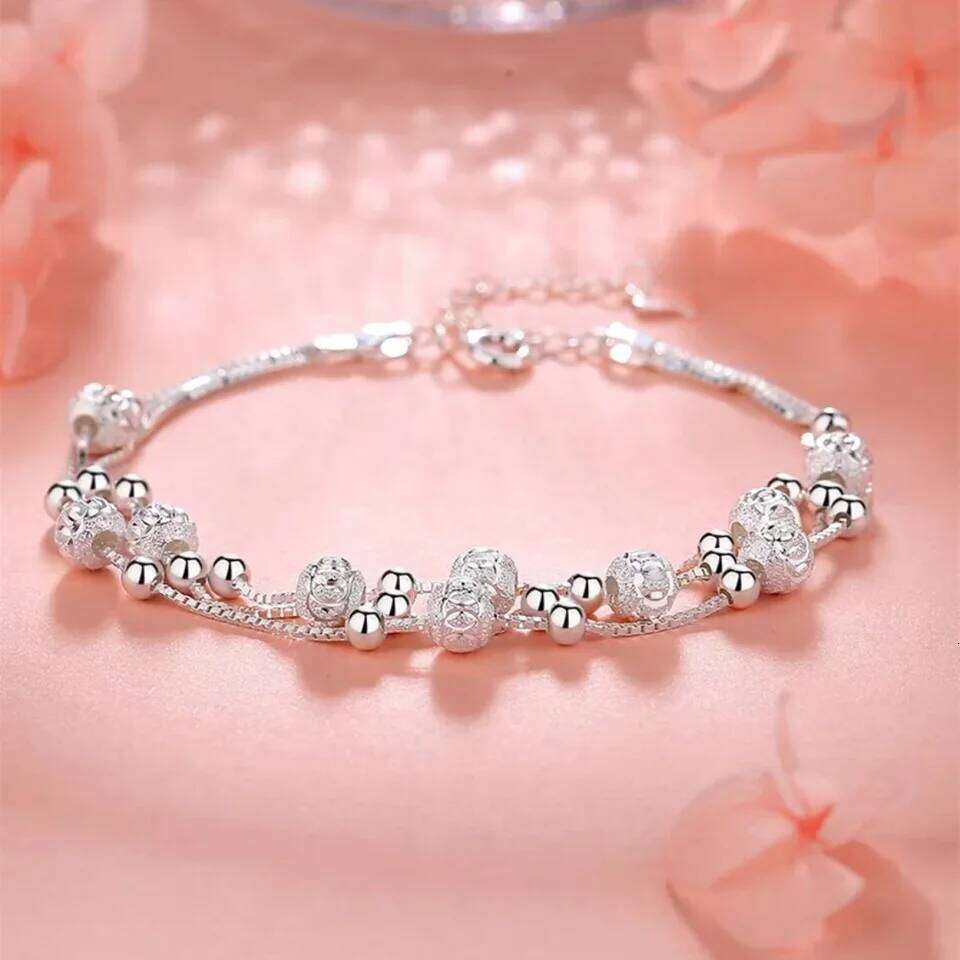 Fine 925 Sterling Silver Lucky Bead Bracelets For Woman Luxury Original Multi-layer Charm Bracelet Elegant Party Jewelry Gifts Z260313