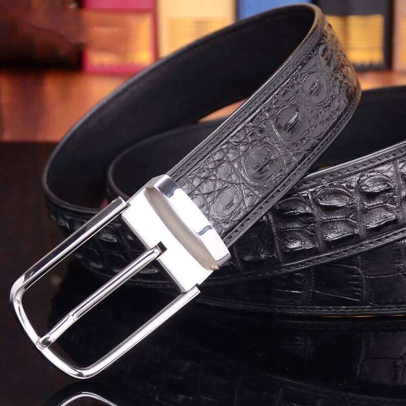 Authentic Crocodile Skin Men Waist Strap For Man Stainless Steel Needle Buckle Genuine Real Alligator Leather Male Belts Z260226