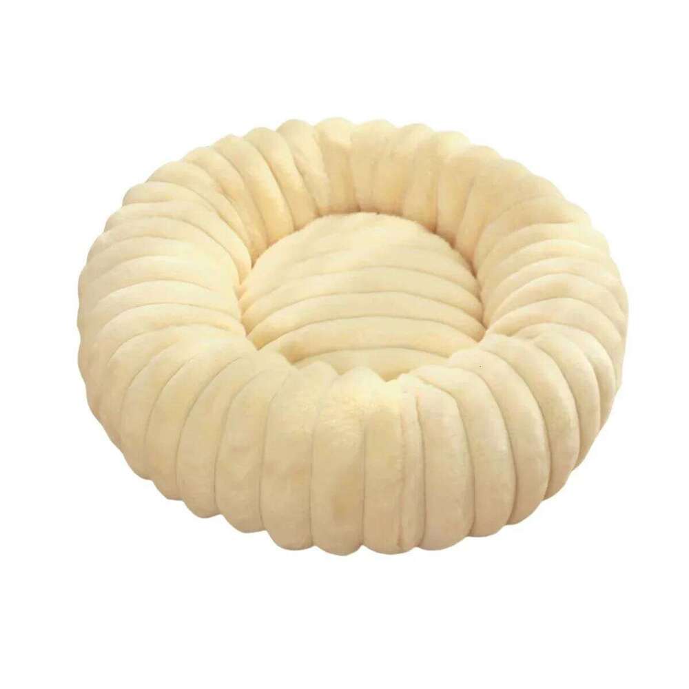 40-70cm Round Pet Super Soft Cat Bed Long Plush for Medium Dog House Winter Warm Sleeping