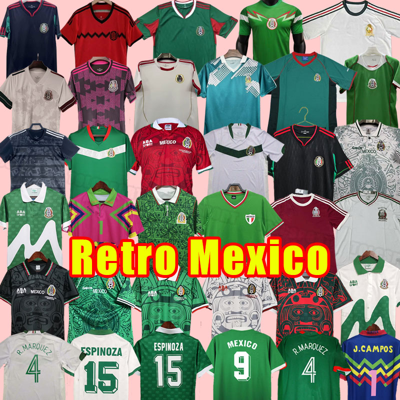 Vintage MEXICO RETRO soccer jerseys BLANCO Hernandez Campos uniforms JORGE CAMPOS goalkeeper Football shirt 94 95 70 1983 86 1994 95 1997 98 99 1998 1999 1970
