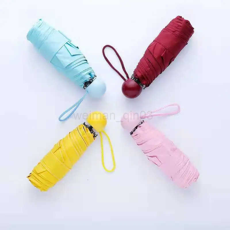 1Pc Mini Folding Umbrella Lovely Capsule Shape Umbrella Rain Sun Parasol Anti UV Small Pocket Umbrellas for Women Children H260314