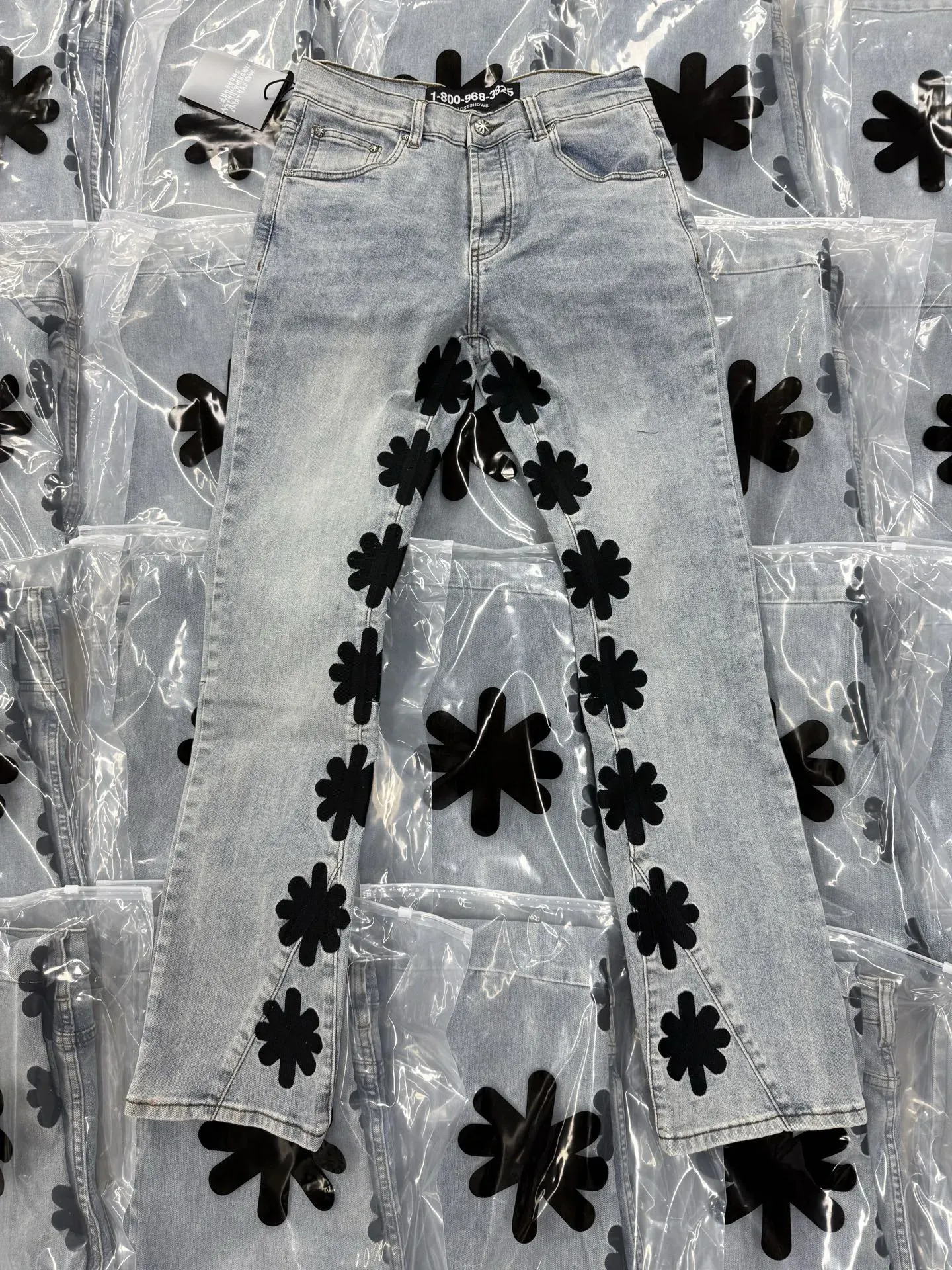 Men's Jeans Lost shdws designer jeans Fashion All-match Men Women Denim Pants High Quality Color Embroidery Flower Logo Lostshdws Trousers