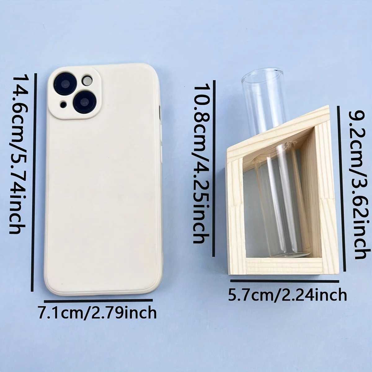 1pc-Minimalist Nordic Home Test Tube Glass Vase Creative Desk Hydroponic Plants Wooden Flower Utensils Decoration Y260314