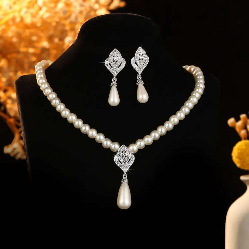 Women's Fashion Pearl Water Drop Geometric Set Elegant Light Luxury Style High End Jewelry Z260313