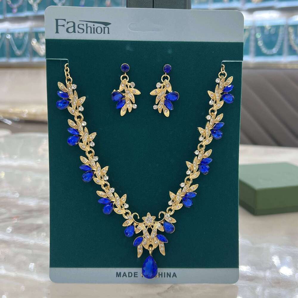 Ladies' Sparkling Flower Necklace, Earrings, Jewelry Set, Suitable for Wedding, Party, Festival Gifts Z260313