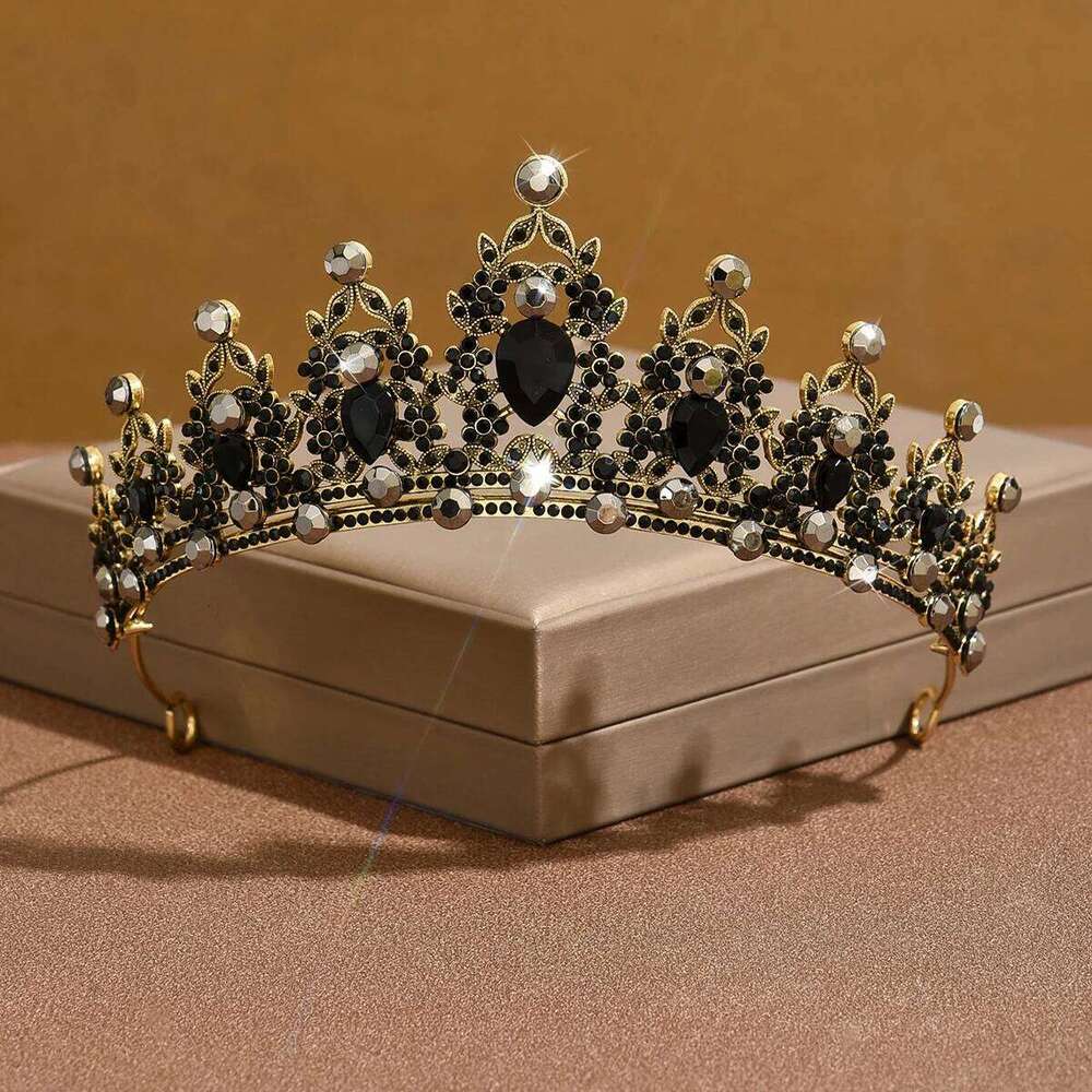 Ladies' fashionable and mysterious water droplet light luxury necklace earrings crown jewelry set wedding party holiday gift Z260313