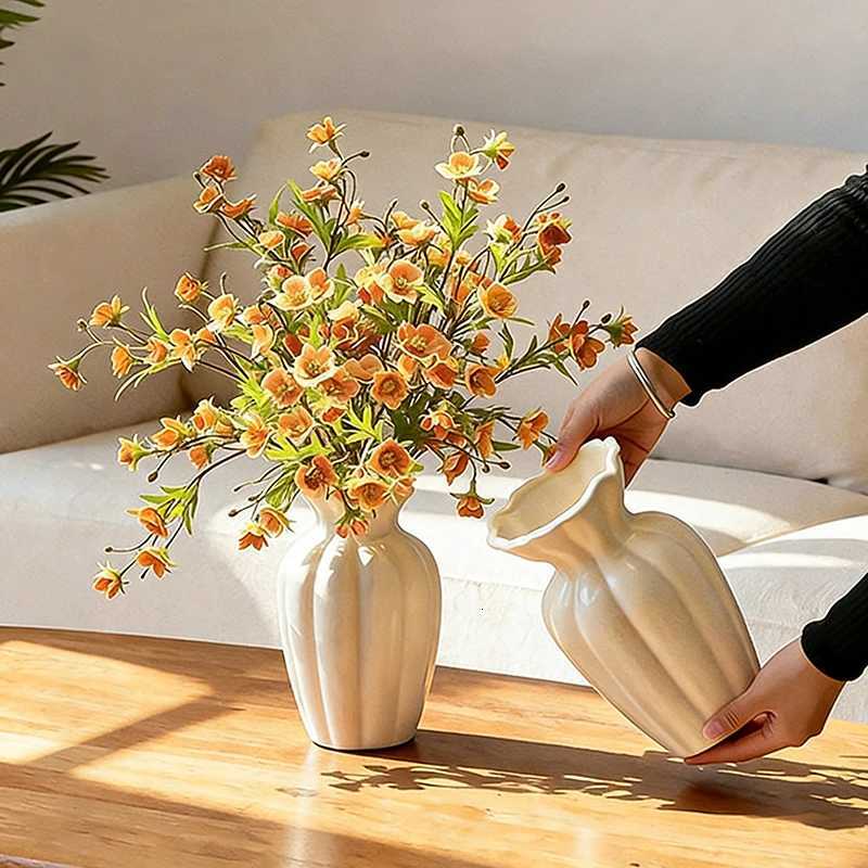Ceramic Flower Vase Table Center Decoration Aesthetic Vase Hydroponic Plant Vases Desktop Ornament Home Decoration Y260314