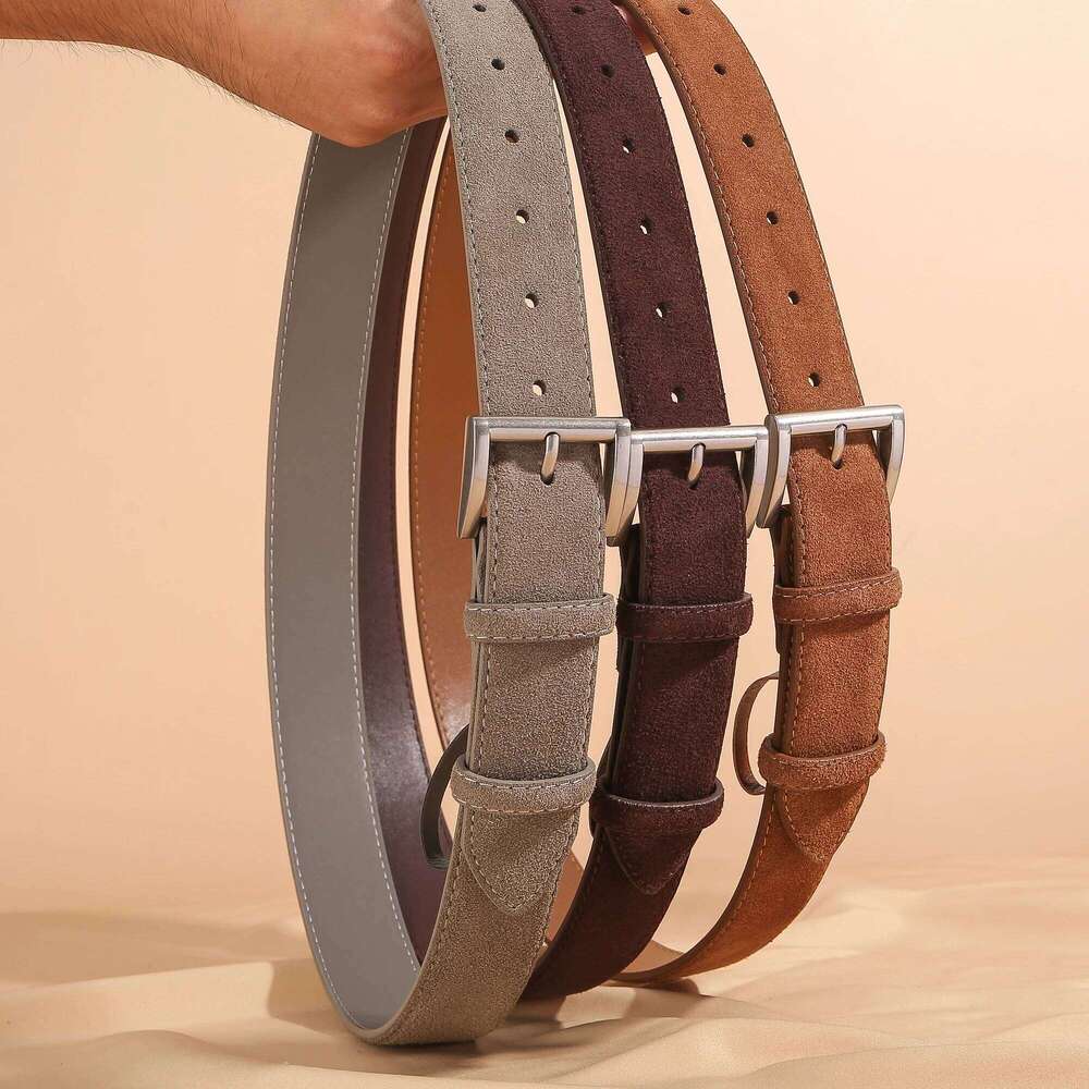 Vintage Suede Leather Belt Women 2025 New Simple Classic Wide Waist Belts for Jeans Z260226