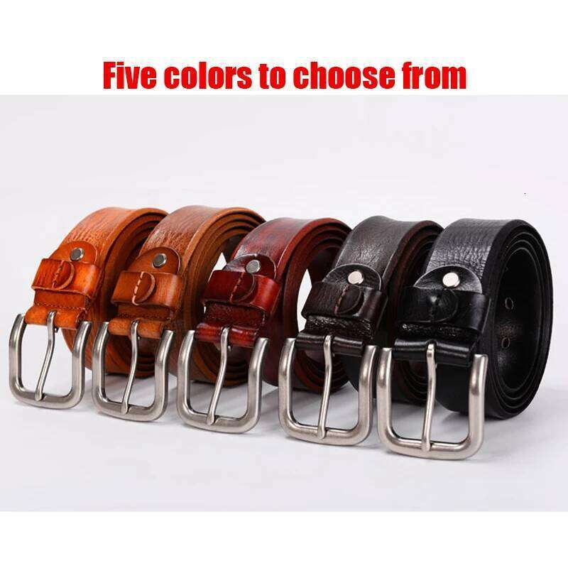 3.7CM Cowhide Men Copper Buckle Top Genuine Leather Casual Jeans Belt High Quality All-match Retro personal Male Strap Z260226