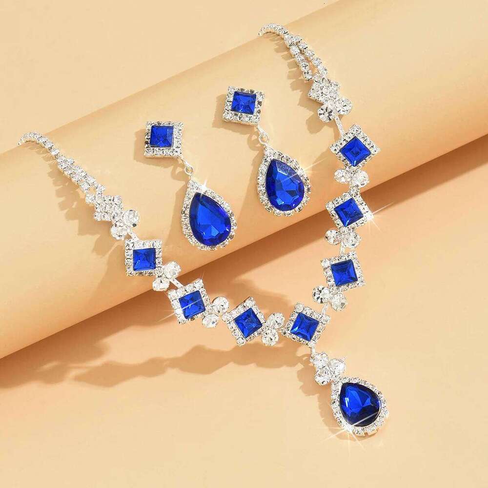3PC Women's Fashion Trendy Claw Chain Geometry Water Drop Necklace Earrings Jewelry Set Wedding Banquet Party Holiday Gift Z260313
