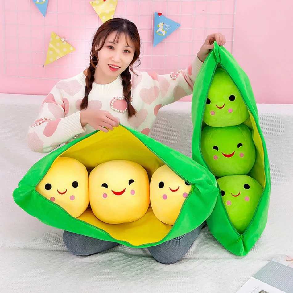 Pea Pillow Doll 25/40/70cm Soft Stuffed Plushies Cute Plush Toy Childrens Sleep Comfort Doll Girl Gift Sofa Ornament Y260314