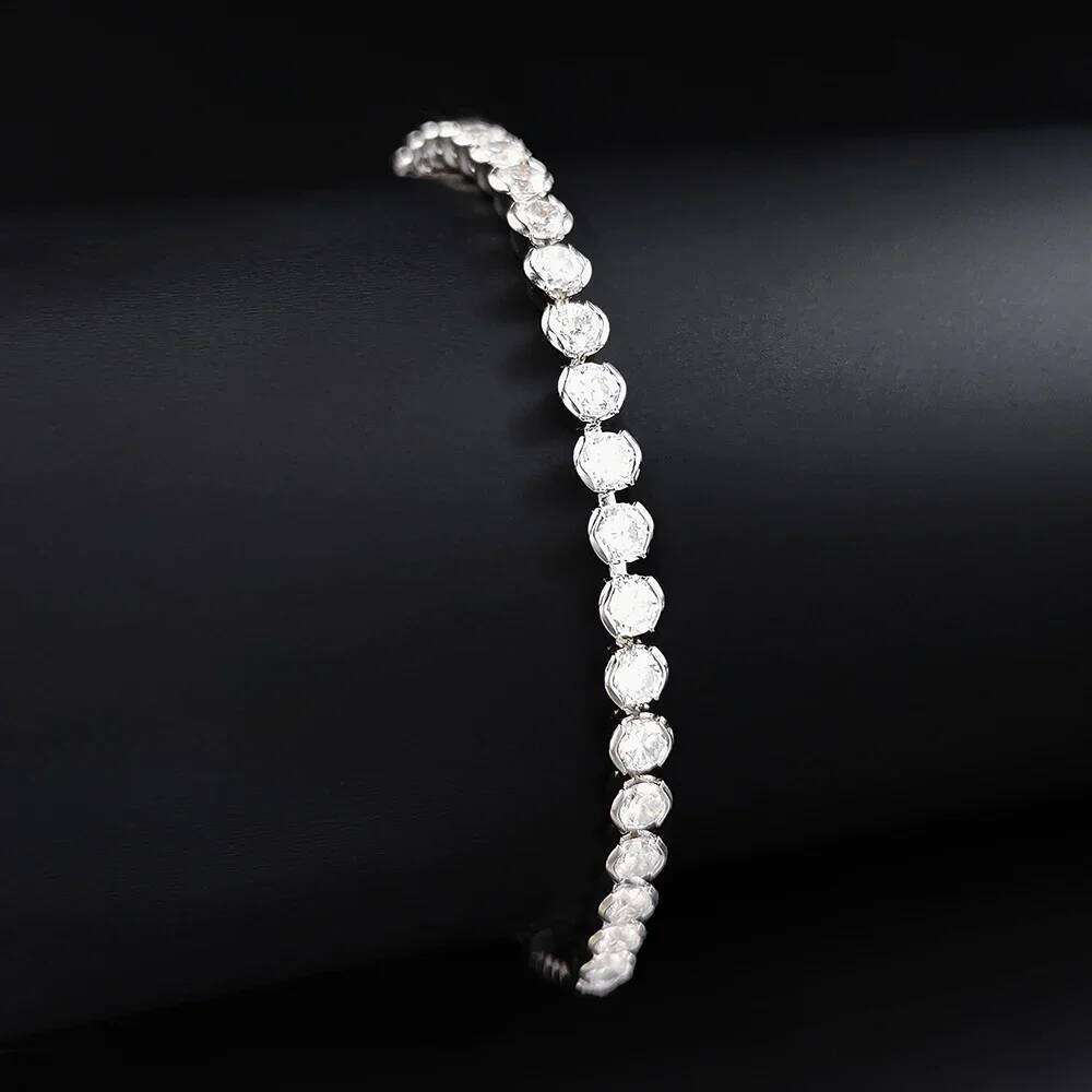 New Arrival 4mm Luxury Round Silver Color on Hand Bracelet Bangle for Women Anniversary Gift Jewelry Bulk Sell Moonso S5773 Z260313