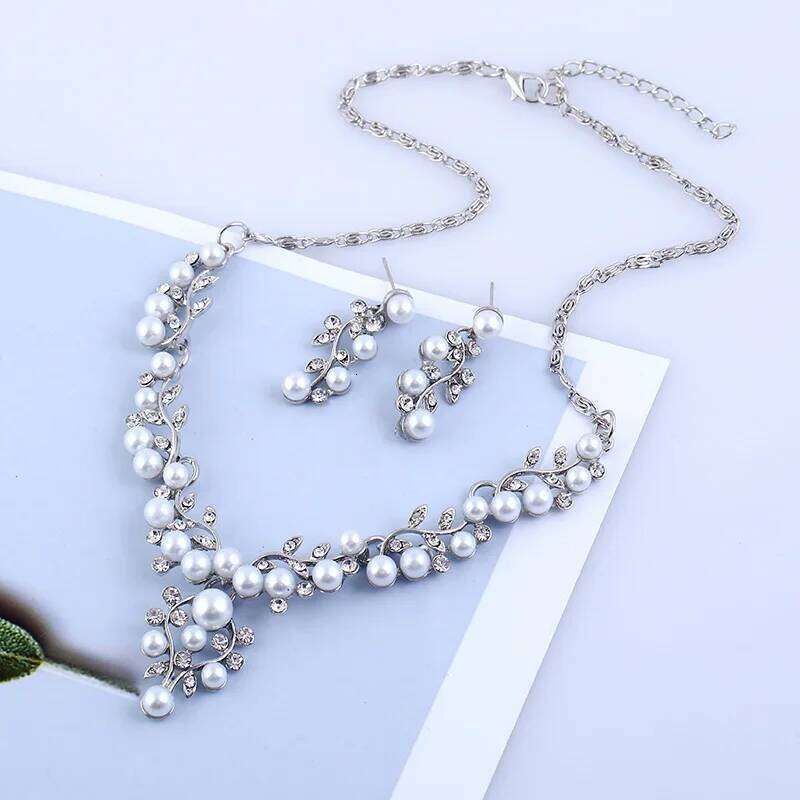Luxury Pearls Bridal for Women Choker Necklace Sets Party Prom Wedding Bride Jewelry Set Accessories Z260313