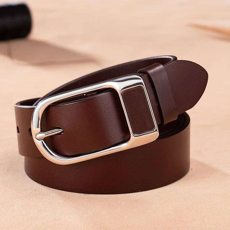 Men's luxury Trouser pants Wide cowhide Stomach harness Natural leather lined up brand Corset Brown belt Z260226