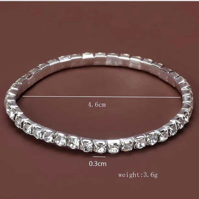 Fashion Crystal Single Line Bracelets Colorful Elastic For Women Silvercolor Shining Bracelet Femme Z260313