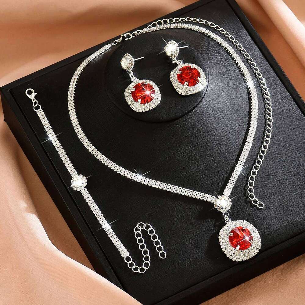 Cross Border European American Earrings Decorations Wedding Necklace Bridal Set Women's Premium Z260313