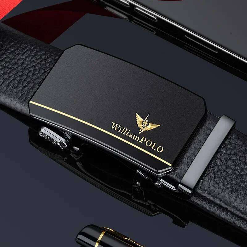 Leather cowhide wear male automatic buckle leather personality youth belt gift to boyfriend husband father Z260226