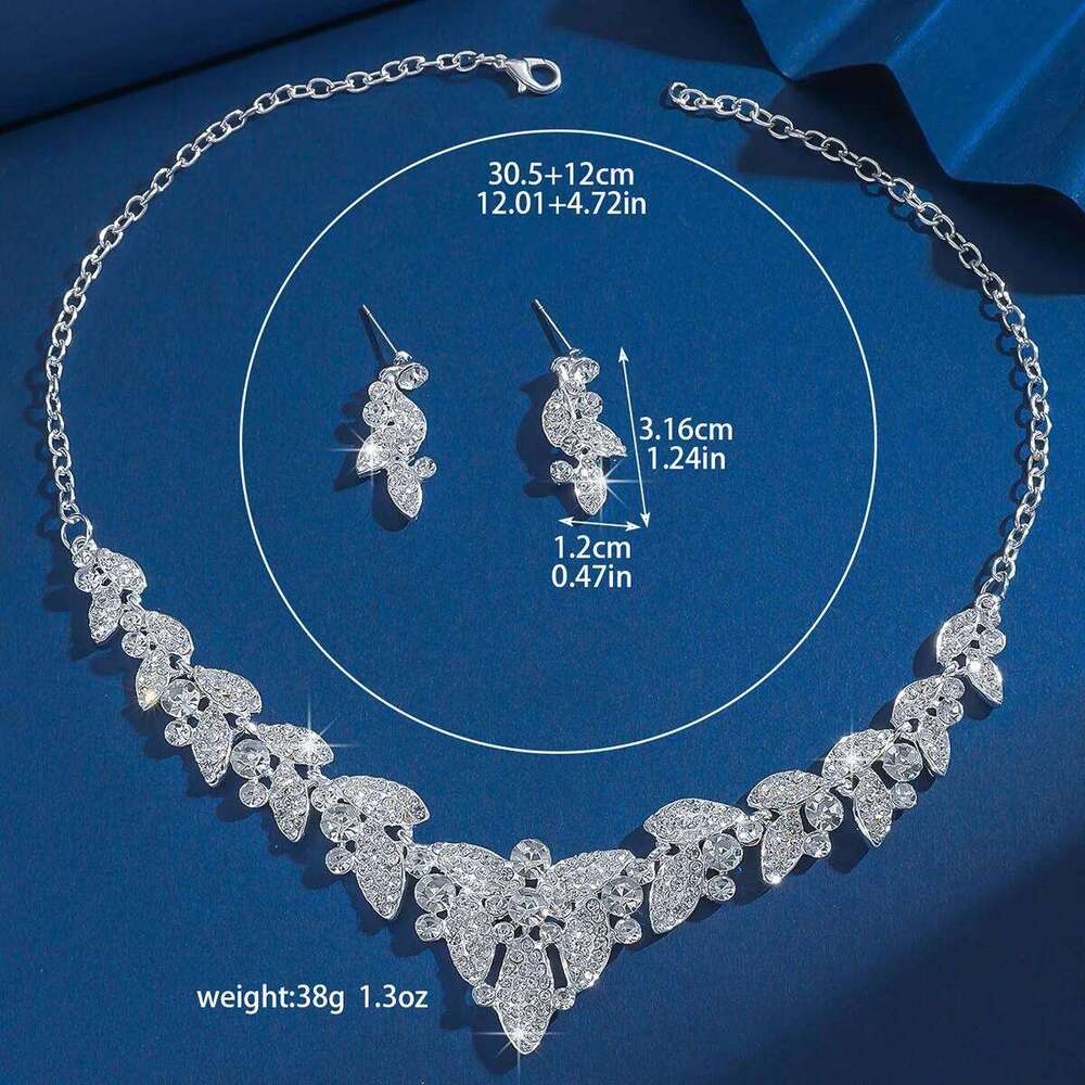 3PC Women's Fashion Design Leaf Necklace Earrings Jewelry Set Suitable for Wedding, Party, Festival Gifts Z260313