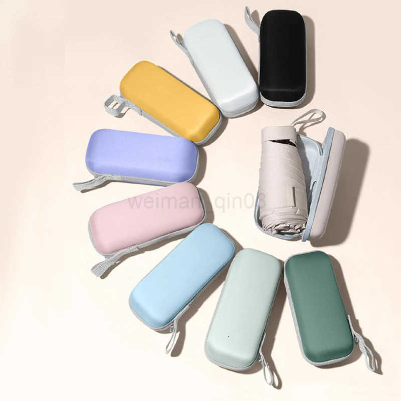 Mini Compact Pocket Umbrella for Women Light 5 Folding Sun Protection Sun and Rain Small Card Bag Umbrellas Paraguas H260314