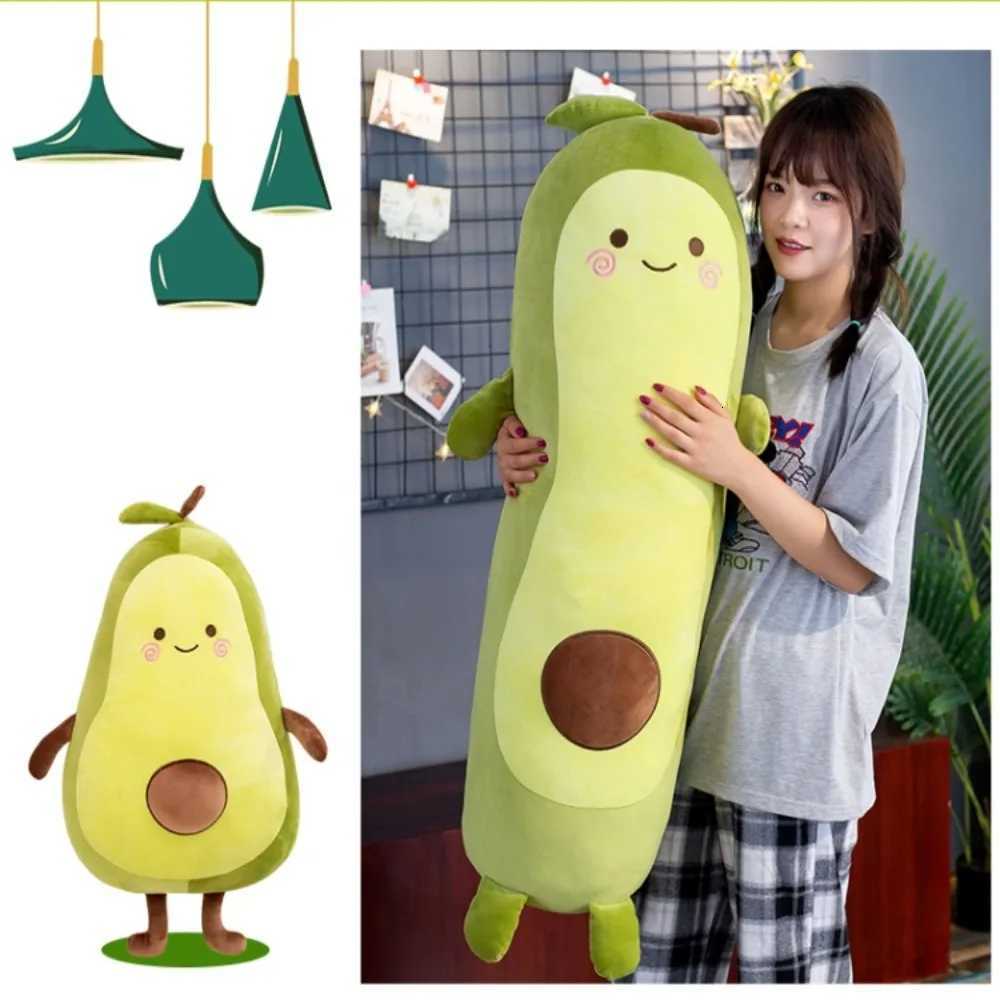 Kawaii 35/50/65cm Stuffed Fruit Avocado Doll Avocado Sleeping Green Giant Toy Sleeping Pillow Room Decor Y260314