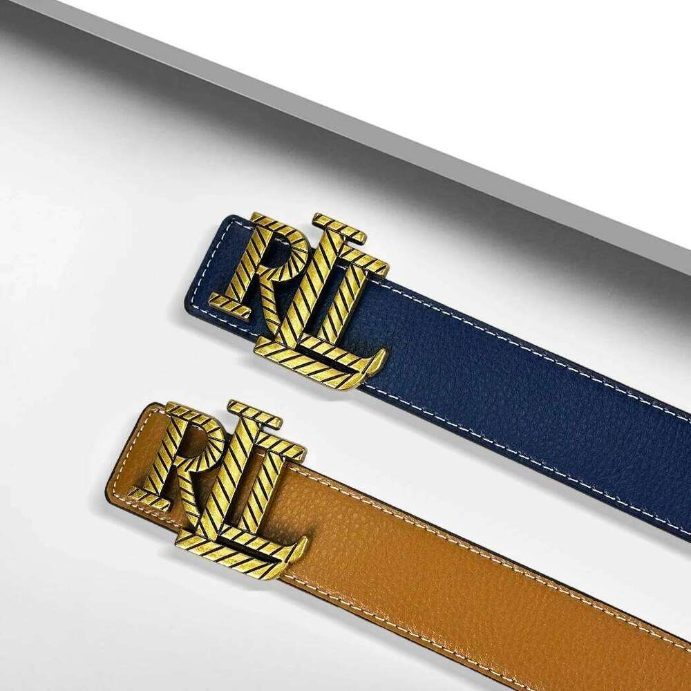 Men's Black PU Leather with RLL Print Design Versatile Multi-Color Business Casual Formal Belt for Jeans Trousers Gift Z260226