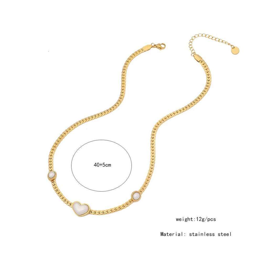 3pcs Elegant Vintage Jewelry Set for Women White Heart-shaped Pearl Necklace Shiny Choker Bridal Wedding Earrings Party Z260313