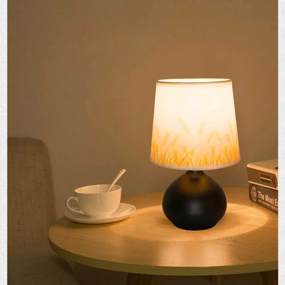 Modern design warm light fabric desk lamp USB with switch home decoration lamp bedside lamp gift lamp Y260314