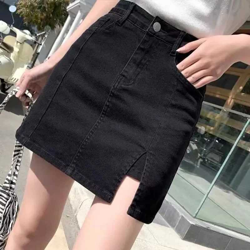 Summer Classic Fashion Women High Waist Denim Skirt s Slim Fit Thin Mini Dress Lady Korean Casual A-Line Short Skirt M260314