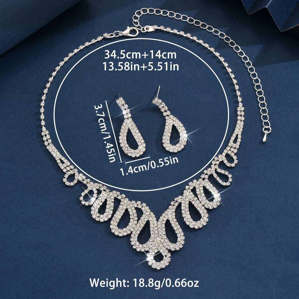 3PC Women's Fashion Water Drop Tassel Series Necklace Earrings Jewelry Set Wedding Party Festival Gift-8528 Z260313