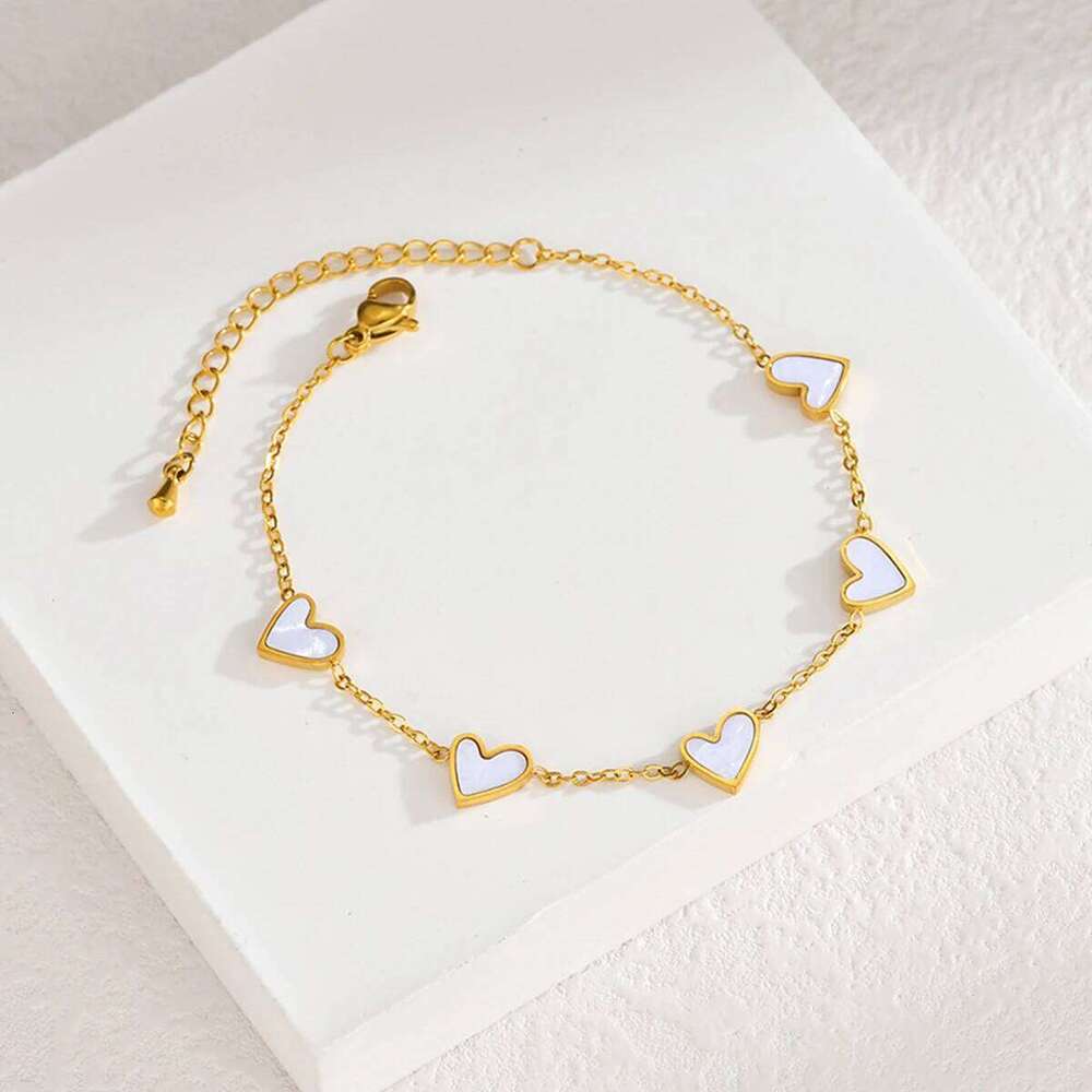 Romantic Heart Love for Women Multi-color Stainless Steel Bracelet Gold Plated Luxury Wrist Chain Jewelry Girl Gifts Z260313