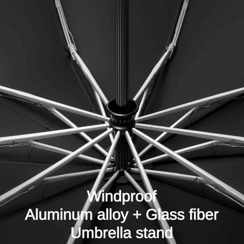 Windproof Automatic Folding Mens UmbrellaPassword Lock Buckle Enlarged ThickCar Reverse Wind Resistant Double Umbrella Women H260314
