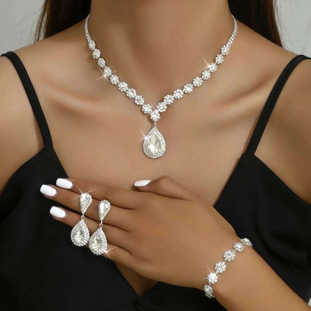 4-piece Women's Trendy Claw Chain Series Sunflower Droplet Pendant Earrings Bracelet Jewelry Set Banquet Party Festival Gift Z260313