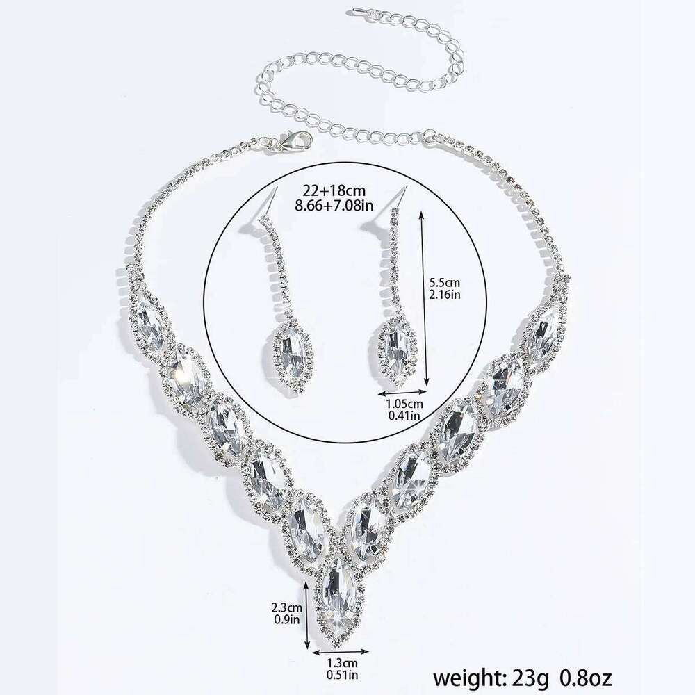 3PC Women's Fashion Design Water Drop Necklace Earrings Jewelry Set Suitable for Wedding, Party, Festival Gifts Z260313