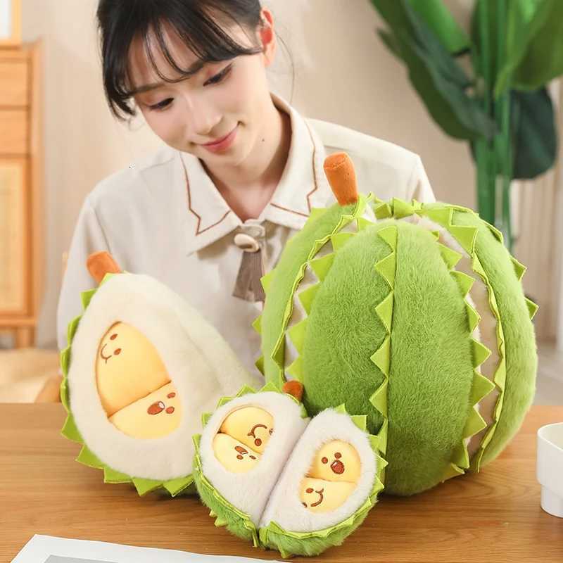 Creative Simulation Detachable Durian Fruit Shape Plush Toy Pillow Durian Decompression Toy Tearable Soft Doll Festival Gifts Y260314