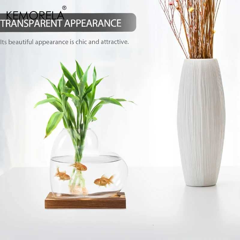1/2PCS Love Hydroponic Vase Green Plant Transparent Wooden Container Seedling Indoor Desktop Water Bottle for Home Garden Y260314