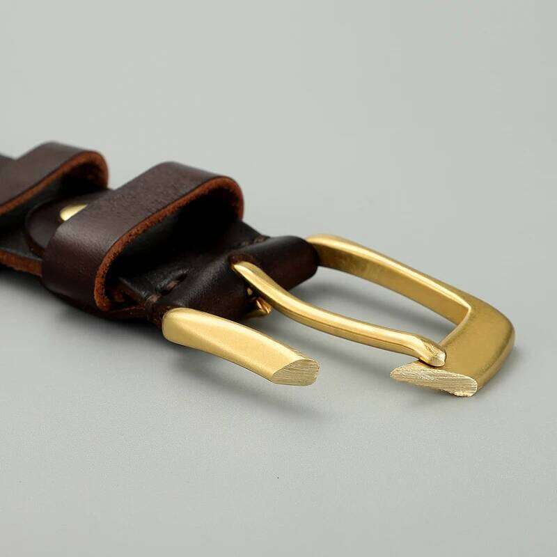 Belt leather needle buckle layer genuine retro handmade casual trend men's belt cowhide Z260226