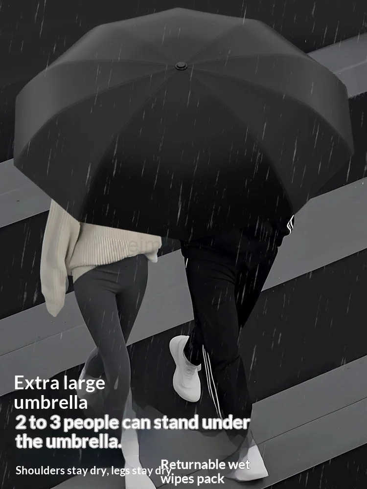 Fully automatic extra-large umbrella thickened reinforced windproof designed for heavy rain reverse folding umbrella H260314