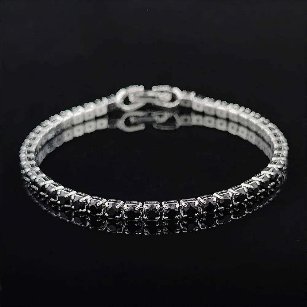 Sliver Color 3mm 4mm 5mm Black Bracelet Bangle for Women Wedding Fashion Jewelry Party Gift S4777 Z260313