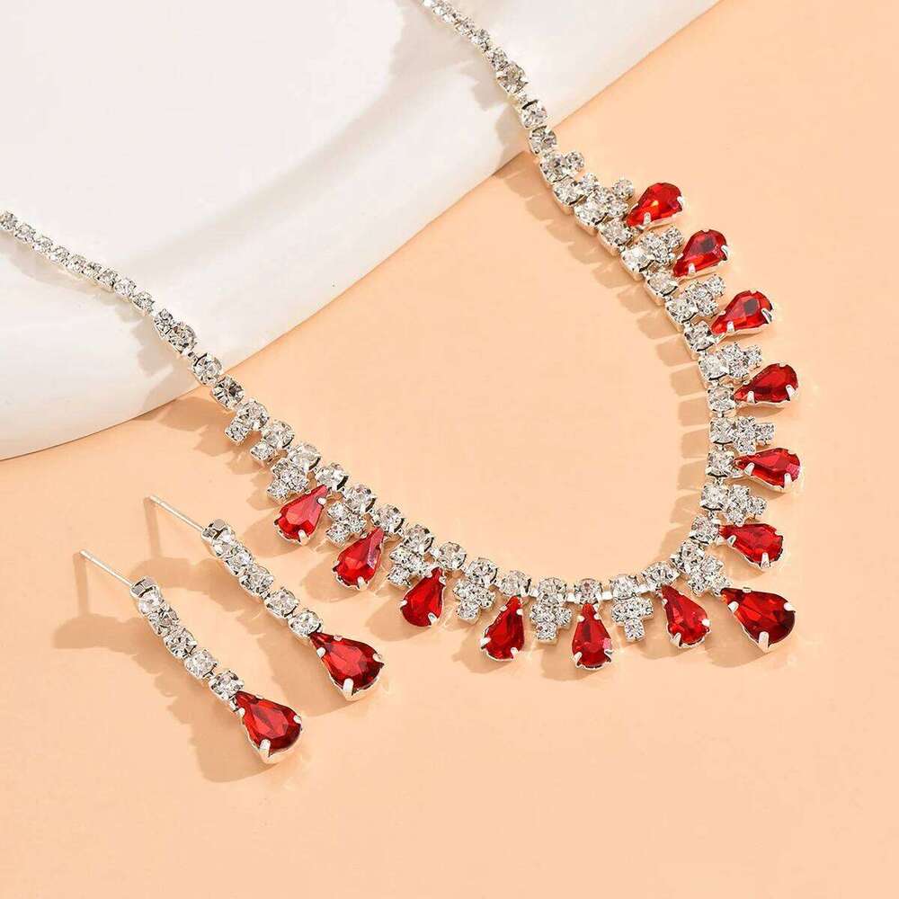 3pcs Women's Fashion Jewelry Set Crystal Earrings Necklace Wedding Banquet Party Luxury Accessories Z260313