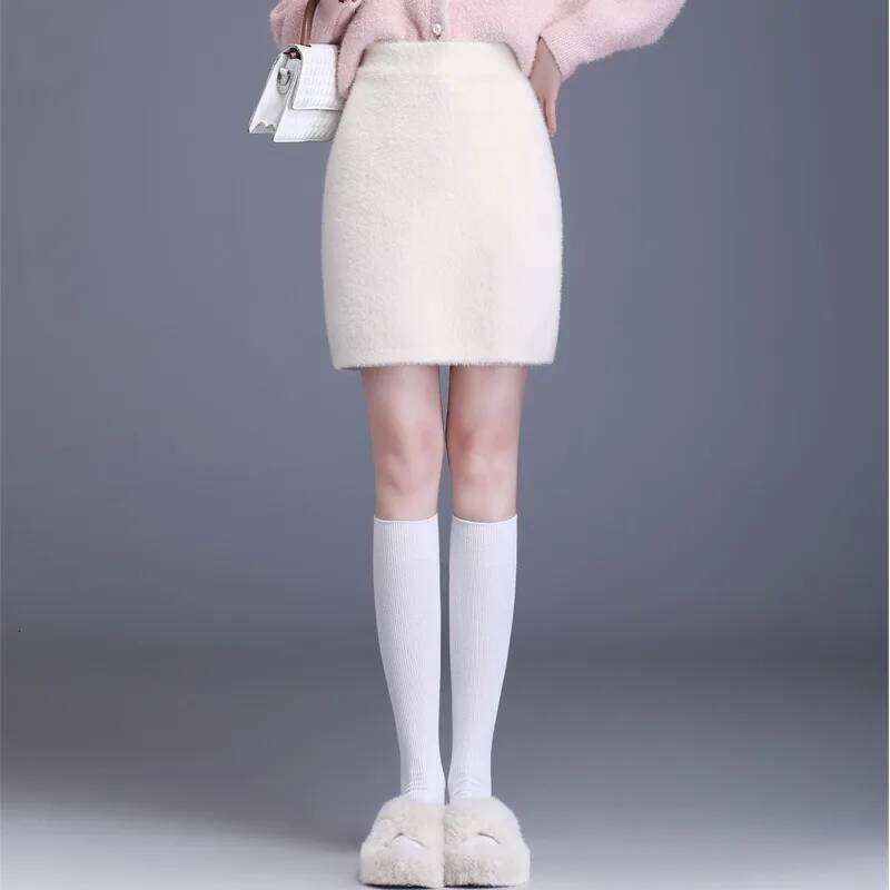 Y2k Skirts Women Fluffy All-match Mini Aesthetic Harajuku Elegant Famous Lady Cleanfit Fashion Knitted Autumn Faldas Streetwear Z260314