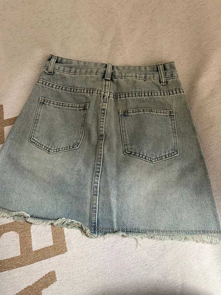 Retro Frayed Hem Denim Skirt Womens High Waist A-Line Slimming Anti-Light Spring 2026 Faion Trend Korean Sle M260314