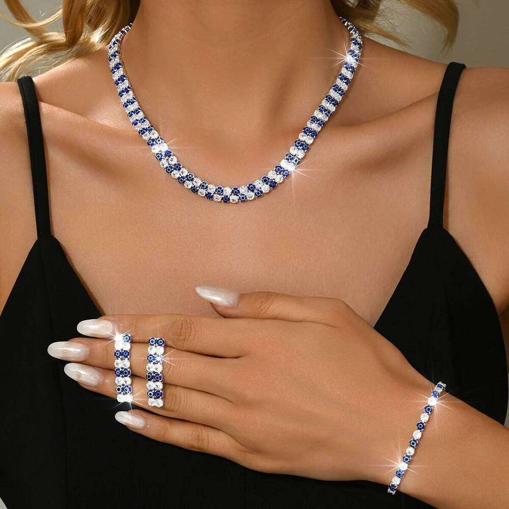 Vintage, elegant, and minimalist French style best-selling ring, bracelet, earring, necklace, high-quality four piece set Z260313