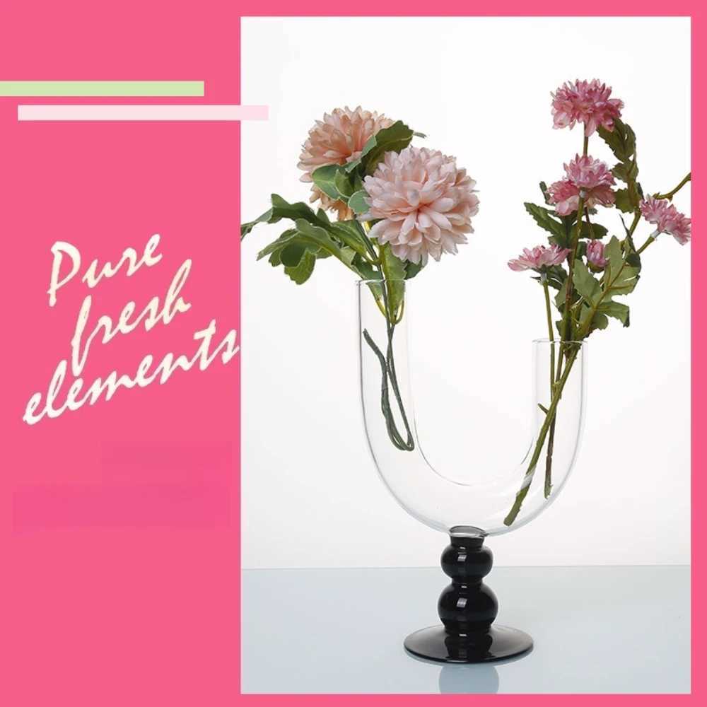 Creative Colored Alien Glass Vase Hydroponic Plant Arrangement Transparent Vase Wedding Table Decorative Living Room Decor Y260314