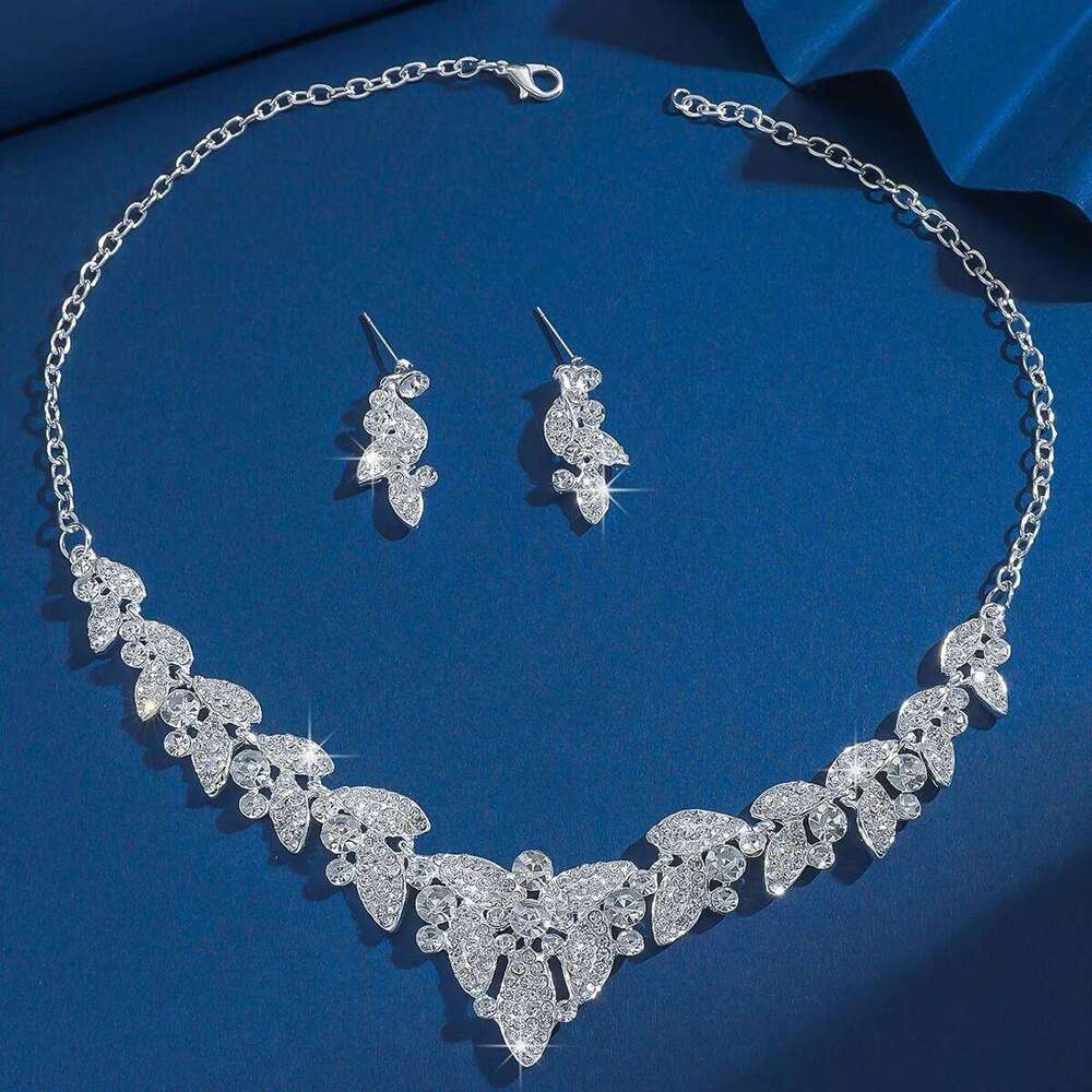 3PC Women's Fashion Design Leaf Necklace Earrings Jewelry Set Suitable for Wedding, Party, Festival Gifts Z260313