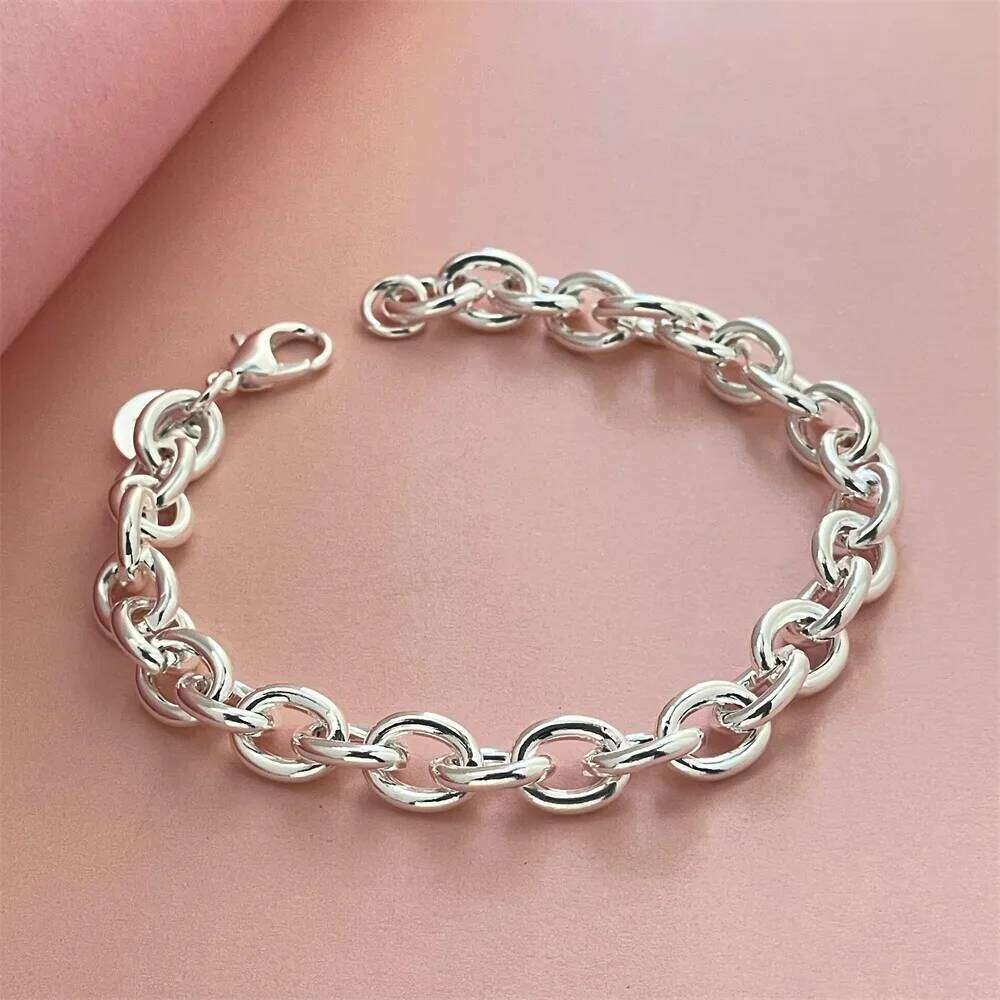 925 Sterling Silver Bracelet Buckle Basic Chain Charm Exquisite Women Fashion Wedding Party Gift Jewelry Z260313